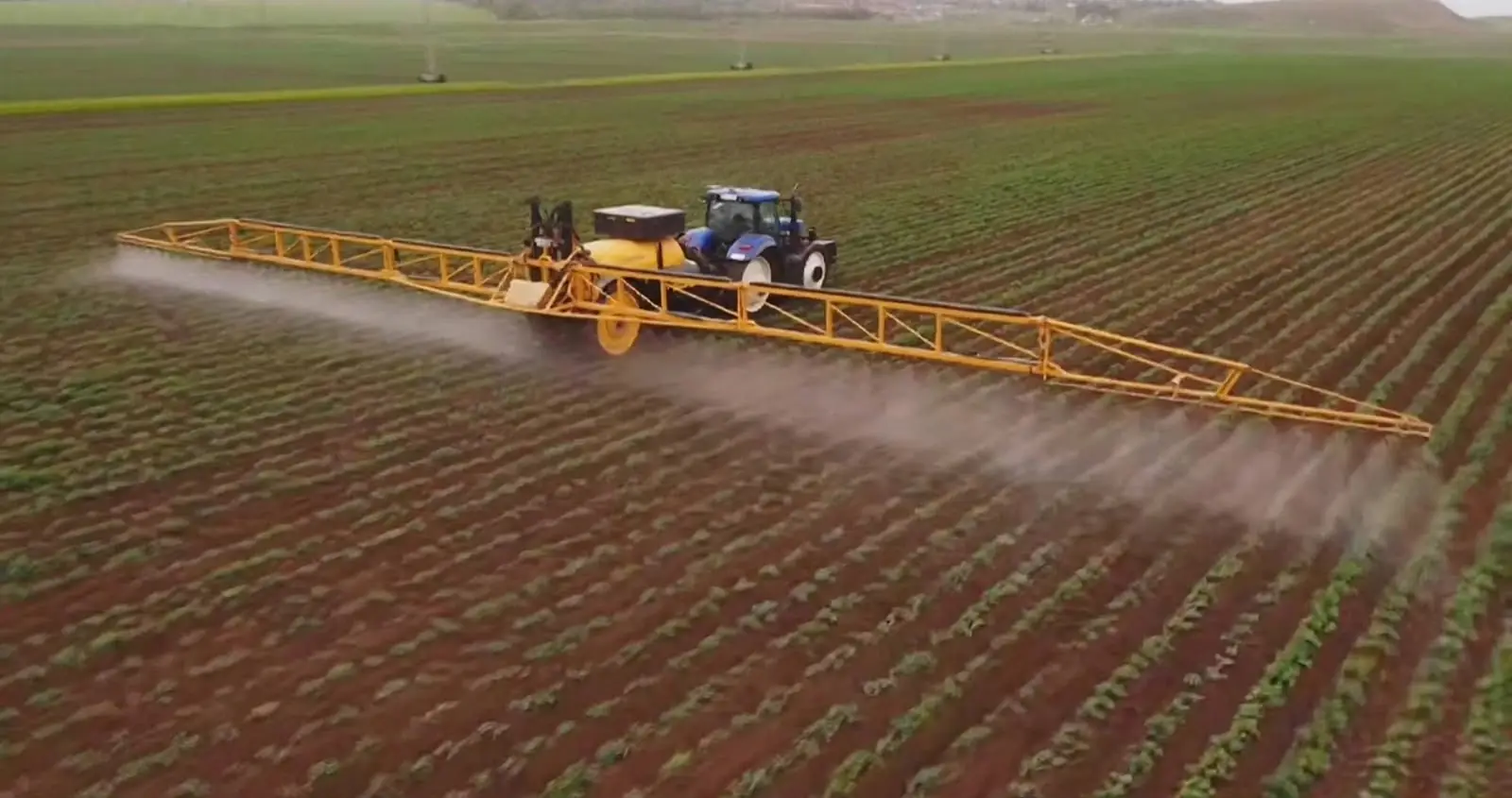 Spraying a potato field, SHER Company